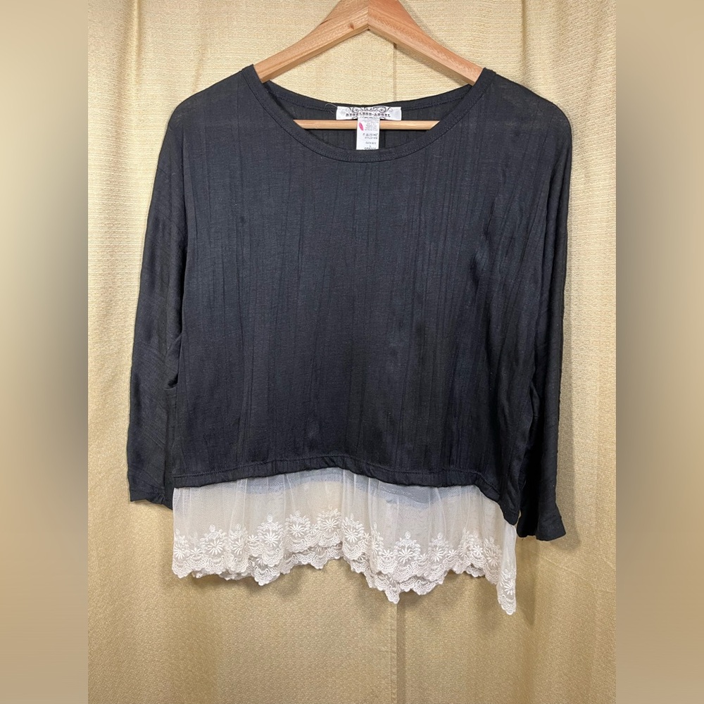 Reckless Angel Black Ivory Top  Large